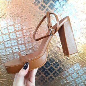NWT Billini &quot;Tahni&quot; Faux Leather Strappy Platform Heels